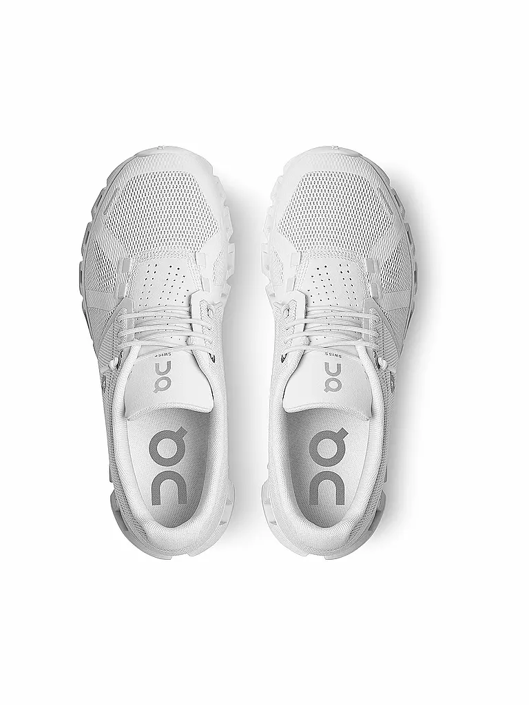 ON Damen Laufschuhe Cloud 5 ALL WHITE weiss